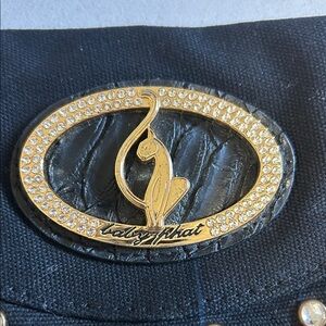 Baby Phat Black Belt with Gold Emblem